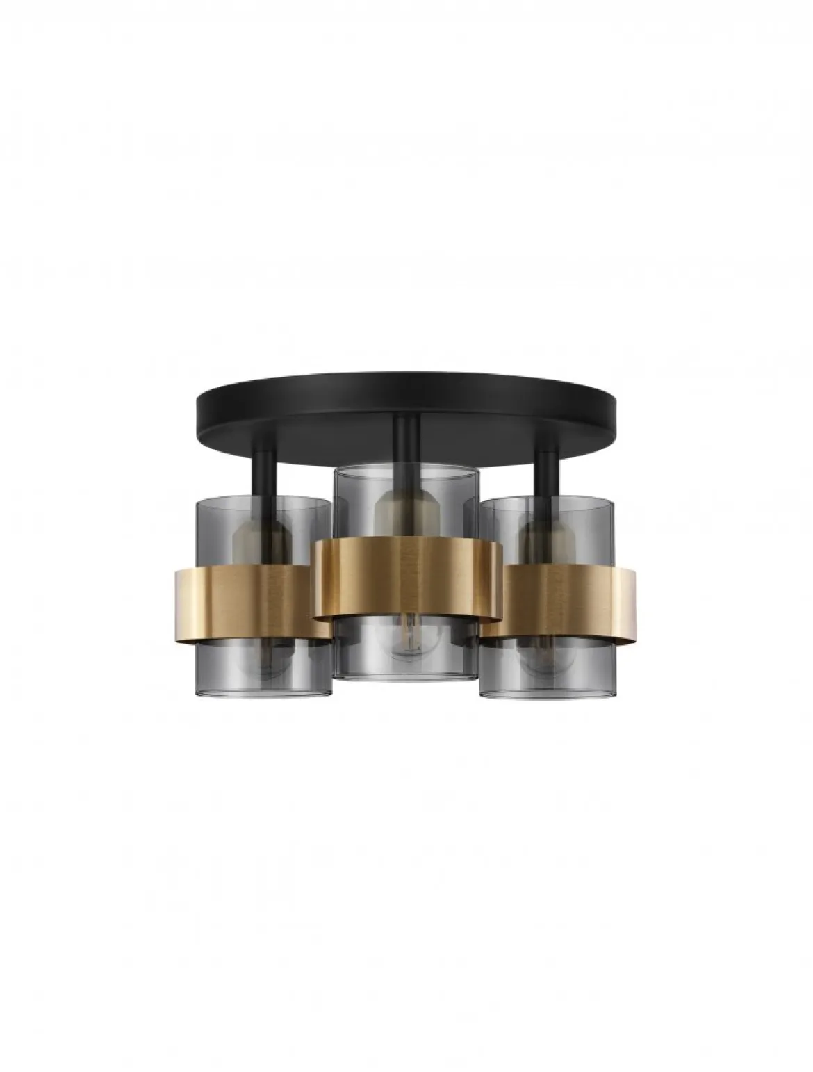 Nova Luce 9236386 SIANNA Deckenleuchte 3-flammig Gold Rauchglas Schwarz E27