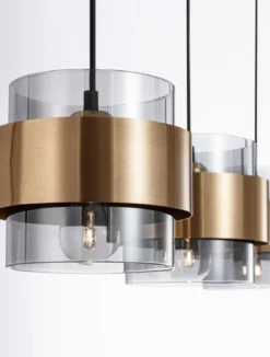 Nova Luce 9236382 SIANNA Pendelleuchte 3-flammig Gold Rauchglas Schwarz E27