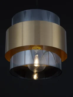 Nova Luce 9236362 SIANNA Pendelleuchte Gold Rauchglas Schwarz E27
