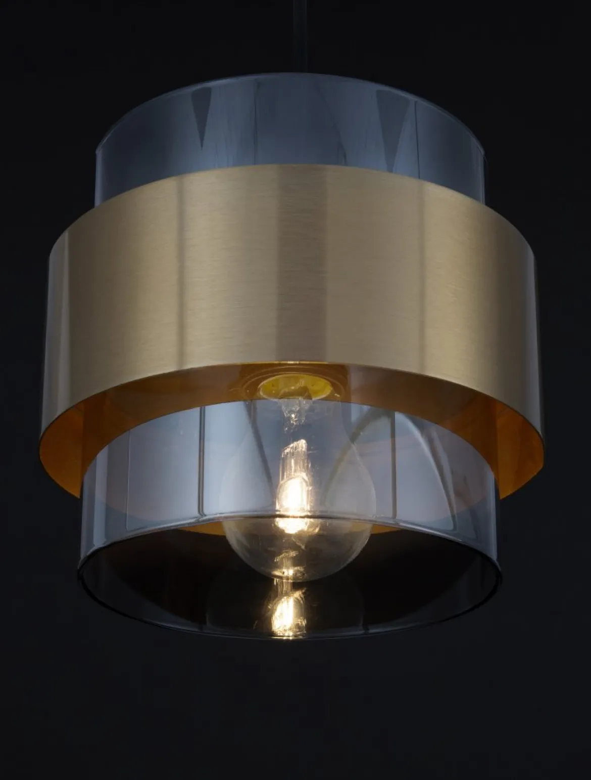 Nova Luce 9236362 SIANNA Pendelleuchte Gold Rauchglas Schwarz E27