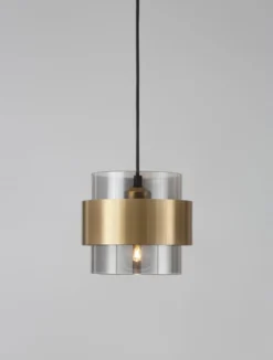 Nova Luce 9236362 SIANNA Pendelleuchte Gold Rauchglas Schwarz E27