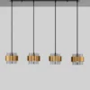 Nova Luce 9236383 SIANNA  Pendelleuchte 4-flammig Gold Rauchglas Schwarz E27