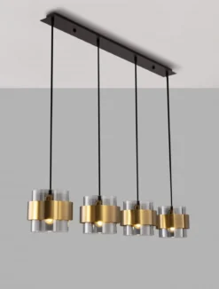 Nova Luce 9236383 SIANNA  Pendelleuchte 4-flammig Gold Rauchglas Schwarz E27