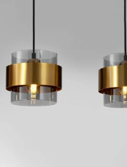Nova Luce 9236383 SIANNA  Pendelleuchte 4-flammig Gold Rauchglas Schwarz E27