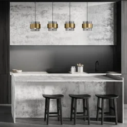 Nova Luce 9236383 SIANNA  Pendelleuchte 4-flammig Gold Rauchglas Schwarz E27
