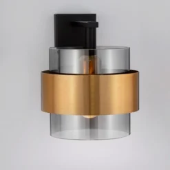Nova Luce 9236385 SIANNA Wandleuchte Gold Rauchglas Schwarz E27