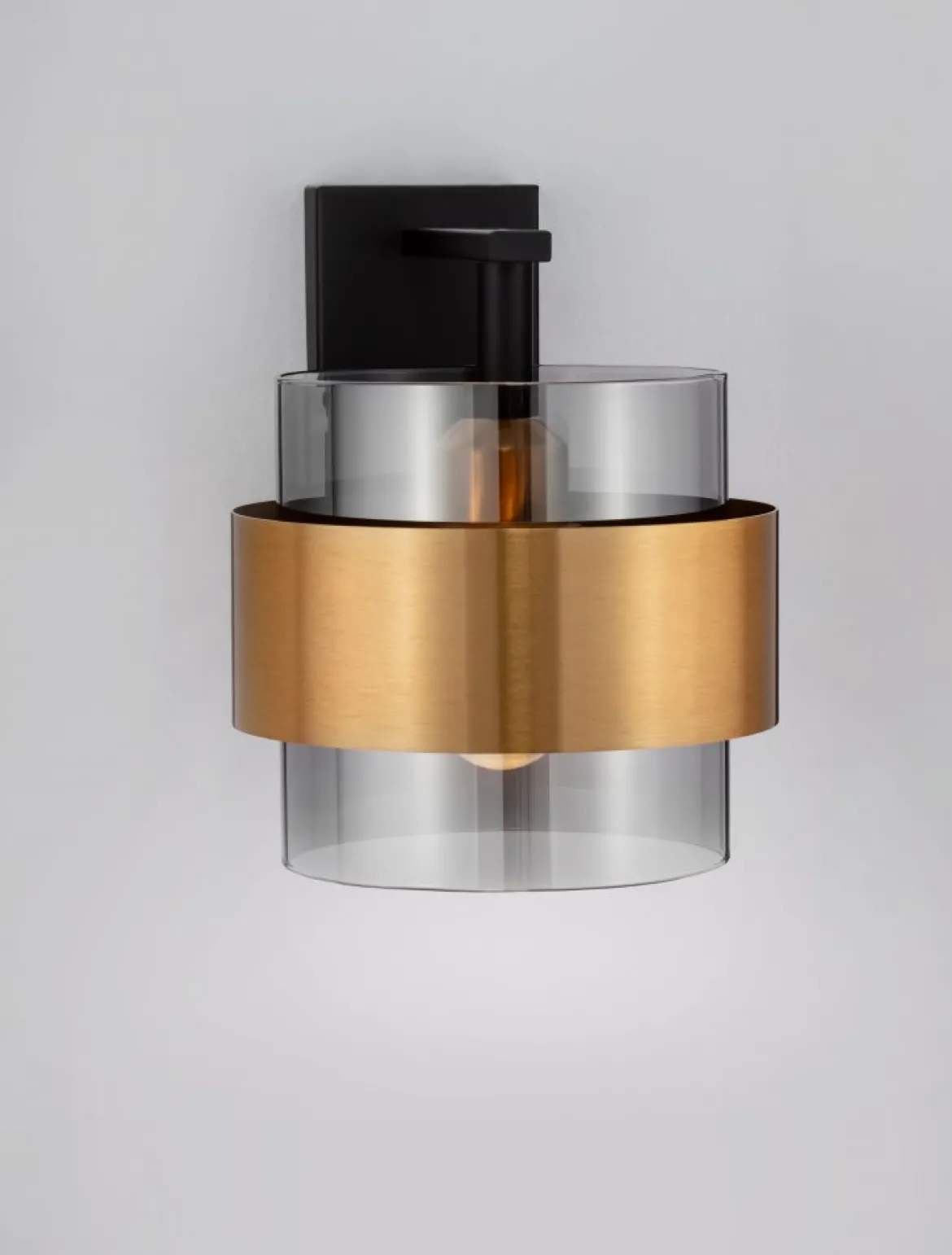 Nova Luce 9236385 SIANNA Wandleuchte Gold Rauchglas Schwarz E27