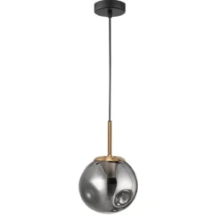 Nova Luce 9426751 SPADA Pendelleuchte 1-flammig Gold Schwarz Rauchiggrau E27
