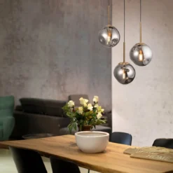 Nova Luce 9426753 SPADA Pendelleuchte 3-flammig Gold Schwarz Rauchiggrau E27