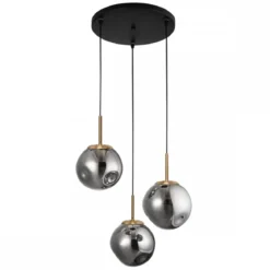 Nova Luce 9426753 SPADA Pendelleuchte 3-flammig Gold Schwarz Rauchiggrau E27
