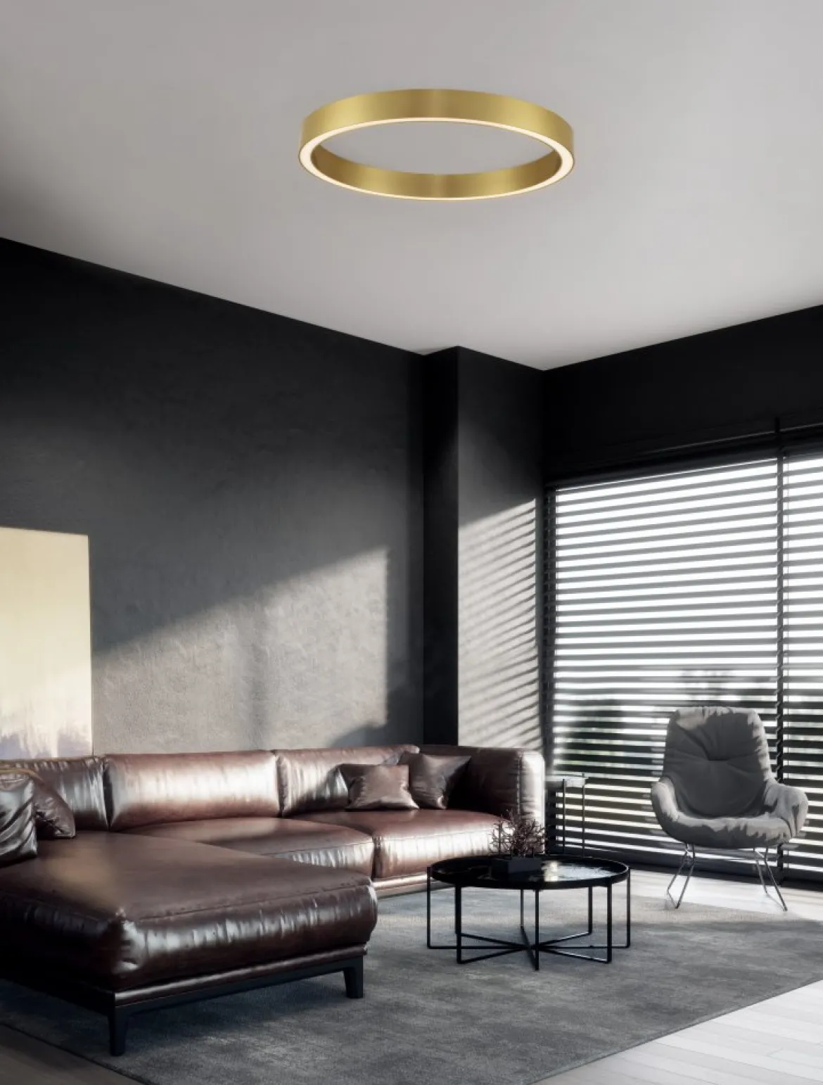 Nova Luce 9558650 STING LED Deckenleuchte 80cm 3000K Bronze dimmbar