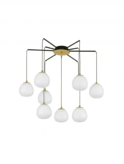 Nova Luce 9009260 THE EGG Pendelleuchte 8-flammig Gold Schwarz G9