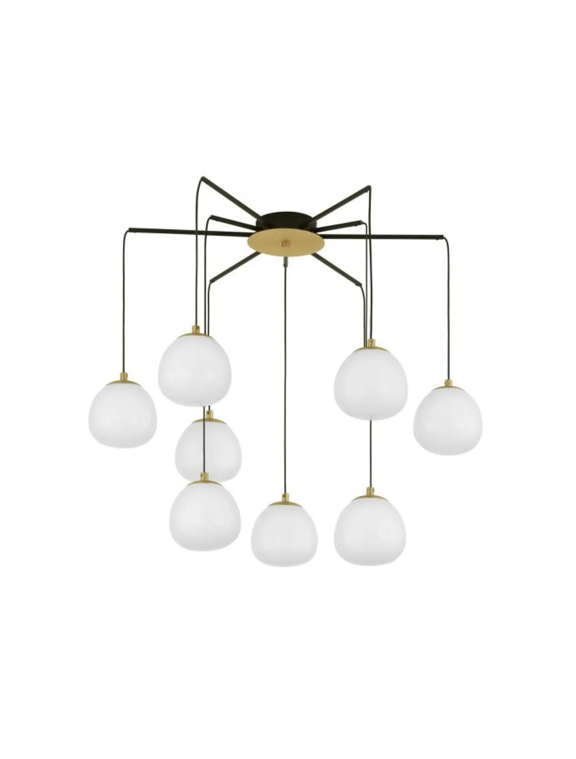 Nova Luce 9009260 THE EGG Pendelleuchte 8-flammig Gold Schwarz G9