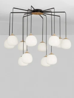 Nova Luce 9009261 THE EGG Pendelleuchte 12-flammig Gold Schwarz G9