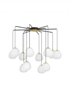 Nova Luce 9009261 THE EGG Pendelleuchte 12-flammig Gold Schwarz G9