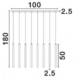 Nova Luce 9287930 TRIMLE LED Pendelleuchte 8-flammig 3000K Gold