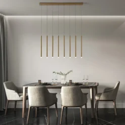 Nova Luce 9287930 TRIMLE LED Pendelleuchte 8-flammig 3000K Gold
