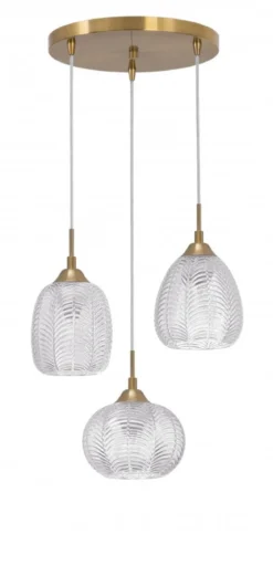 Nova Luce 9191542 VARIO Pendelleuchte 3-flammig rund Gold Transparent E27