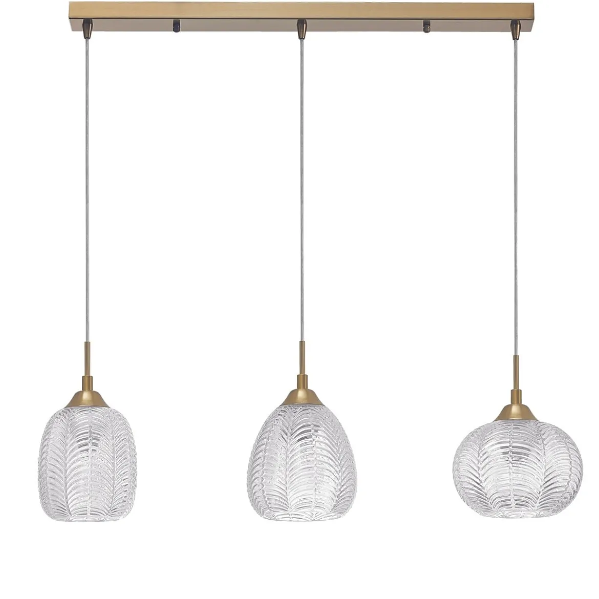 Nova Luce 9191543 VARIO Pendelleuchte 3-flammig Gold Transparent E27