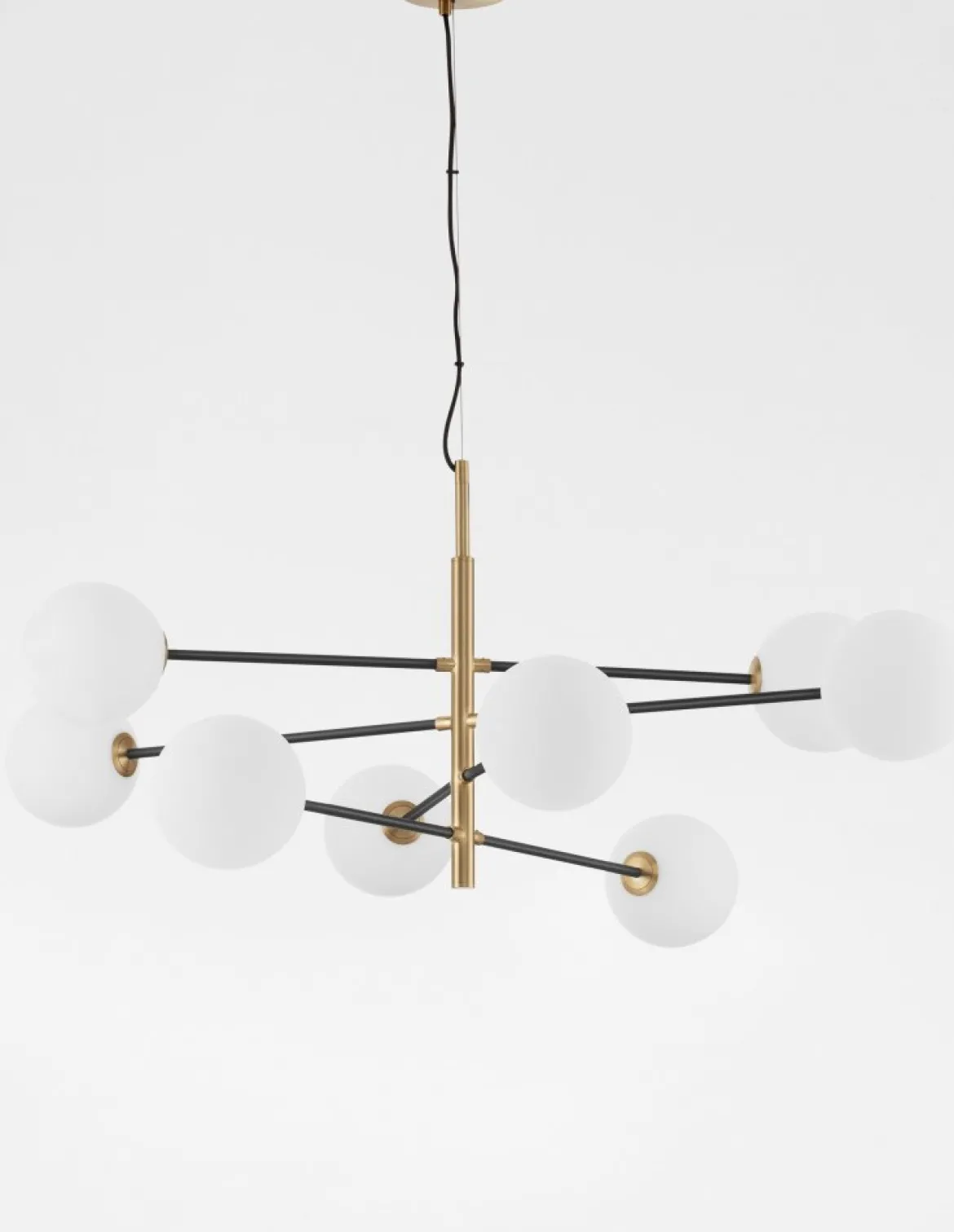 Nova Luce 9143308 VITRA Pendelleuchte 8-flammig Gold Weiss Schwarz G9