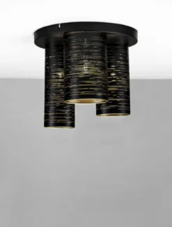 Nova Luce 9555811 ZANE Deckenleuchte 3-flammig Schwarz Gold E14