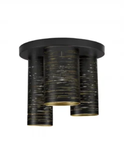 Nova Luce 9555811 ZANE Deckenleuchte 3-flammig Schwarz Gold E14