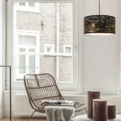 Nova Luce 9555812 ZANE Pendelleuchte 2-flammig Schwarz Gold E27