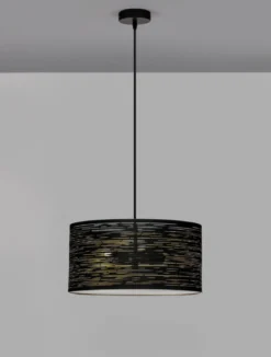Nova Luce 9555812 ZANE Pendelleuchte 2-flammig Schwarz Gold E27