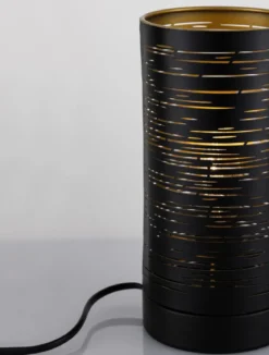 Nova Luce 9155902 ZANE Tischleuchte Schwarz Gold E14