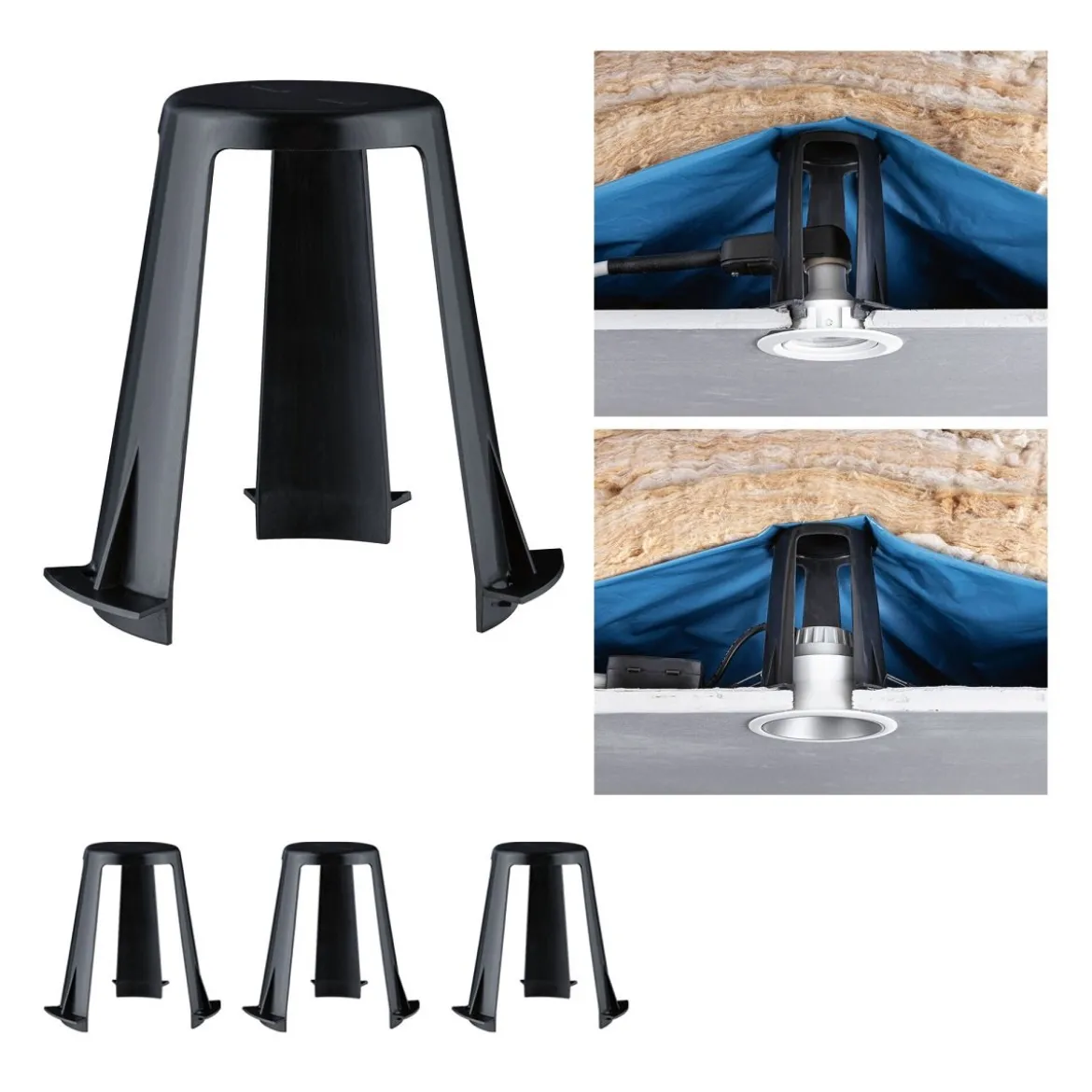 Paulmann 92399 Abstandshalter für Einbauleuchten 3er-Set 62-90 mm schwarz