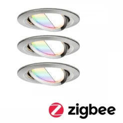 Paulmann 5181 Bundle Zigbee smik Gateway LED Einbauleuchte Nova Plus Coin Basisset RGBW