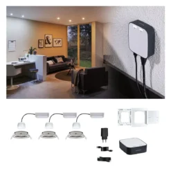 Paulmann 5181 Bundle Zigbee smik Gateway LED Einbauleuchte Nova Plus Coin Basisset RGBW