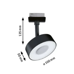 Paulmann Design URail 95589 LED Schienenspot Circle 3000K dimmbar 230V Schwarz