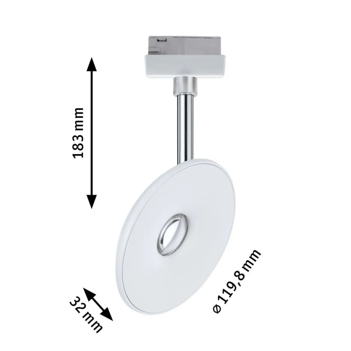 Paulmann Design URail No. 96937 URail LED Spot Sphere Weiß Chrom 2700K dimmbar