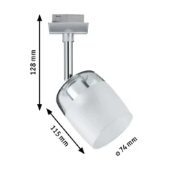 Paulmann Design URail No. 95338 URail Spot Blossom Chrom matt Klar-Satinglas max. 10W