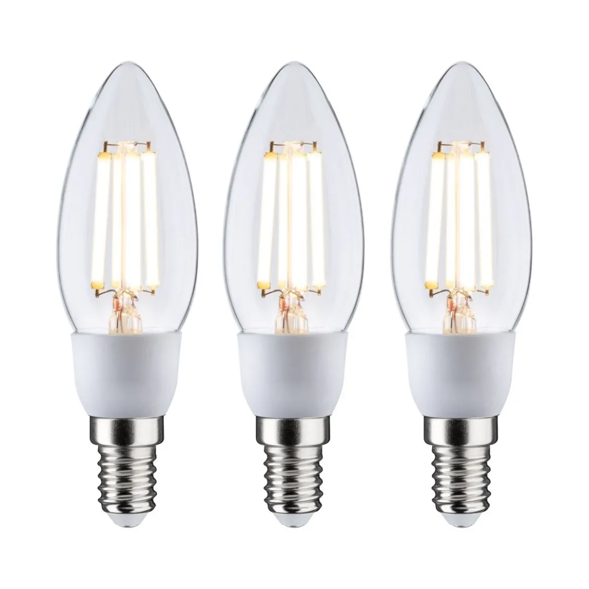 Paulmann 29133 Eco-Line Filament 230V LED Kerze 3er-Pack E14 525lm 3000K klar
