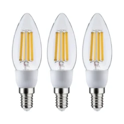 Paulmann 29133 Eco-Line Filament 230V LED Kerze 3er-Pack E14 525lm 3000K klar