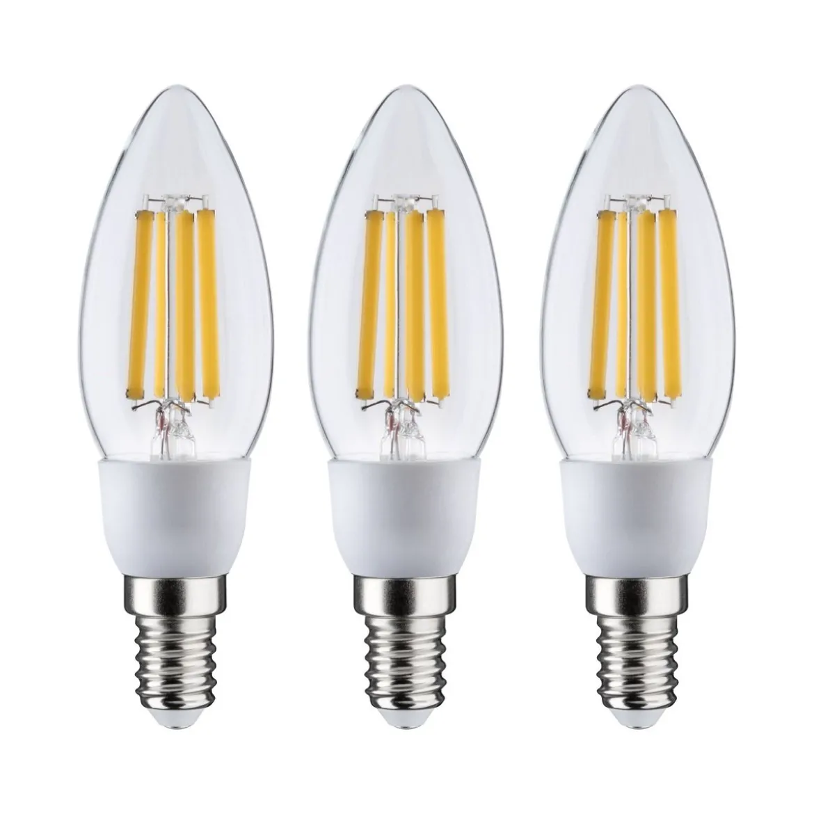 Paulmann 29133 Eco-Line Filament 230V LED Kerze 3er-Pack E14 525lm 3000K klar