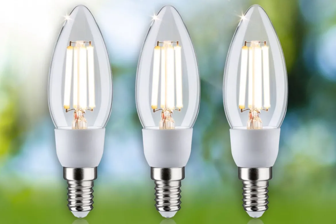 Paulmann 29133 Eco-Line Filament 230V LED Kerze 3er-Pack E14 525lm 3000K klar