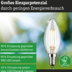 Paulmann 29201 Eco-Line Filament 230V LED Kerze E14 840lm 3000K Klar