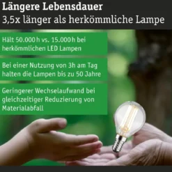 Paulmann 29202 Eco-Line Filament 230V LED Tropfen E14 840lm 3000K Klar