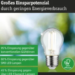 Paulmann 29213 Eco-Line Filament 230V LED Tropfen E27 525lm 2,5W 4000K Klar