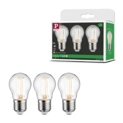 Paulmann 29215 Eco-Line Filament 230V LED Tropfen E27 3er-Set 525lm 2,5W 3000K Klar
