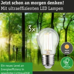 Paulmann 29215 Eco-Line Filament 230V LED Tropfen E27 3er-Set 525lm 2,5W 3000K Klar