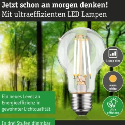 Paulmann 29252 Eco-Line Filament 230V LED Birne E27 1055lm 3000K 3-Step-Dim Klar