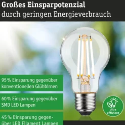 Paulmann 29252 Eco-Line Filament 230V LED Birne E27 1055lm 3000K 3-Step-Dim Klar