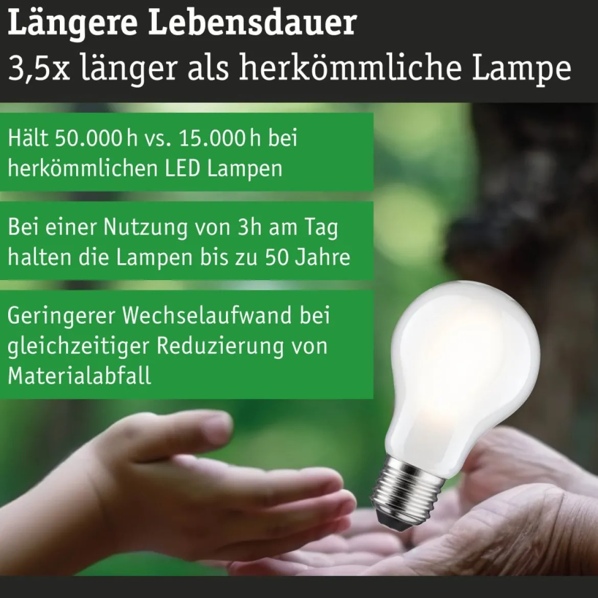 Paulmann 29258 Eco-Line Filament 230V LED Birne E27 1521lm 3000K 3-Step-Dim Matt