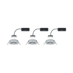 Paulmann 93880 Einbauleuchte LED Coin Slim IP23 rund Chrom 3er-Set dimmbar und schwenkbar