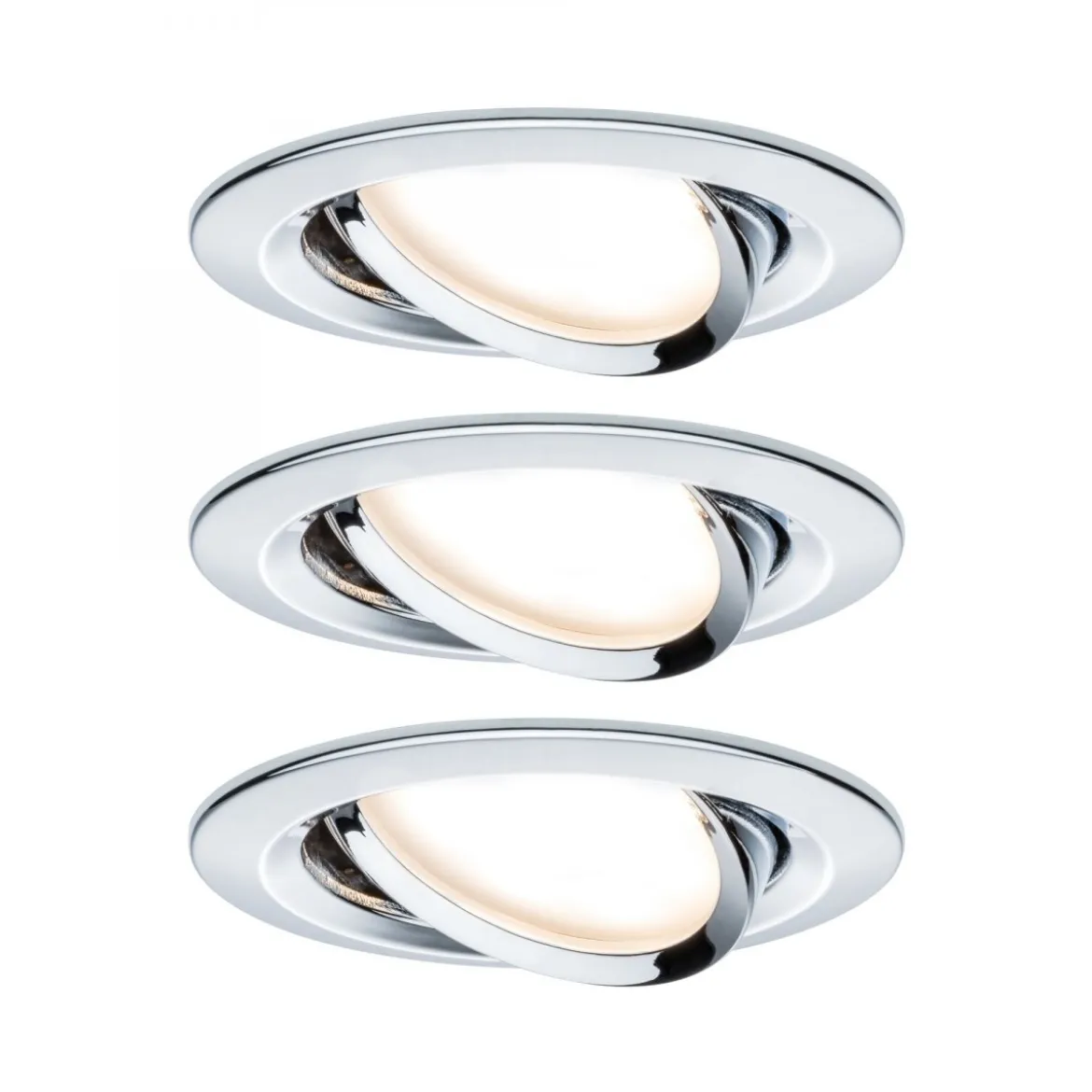 Paulmann 93880 Einbauleuchte LED Coin Slim IP23 rund Chrom 3er-Set dimmbar und schwenkbar