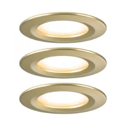 Paulmann 92405 Einbauleuchte LED Nova Coin 3er-Set starr 78mm gold IP44